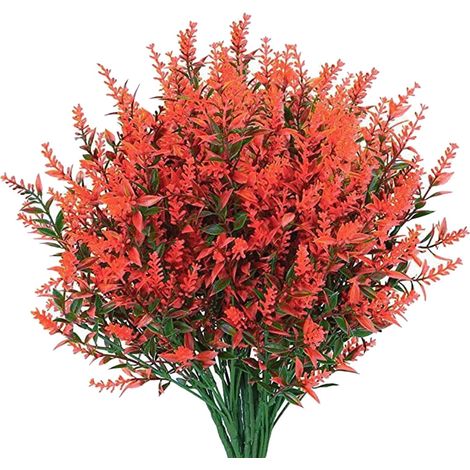 Lavande Artificielle - 8 Bouquets - Hauteur 38,5 cm - Tiges Flexibles - Plastique Résistant Aux UV - Décoration Intérieure Et Extérieure (1/5)
