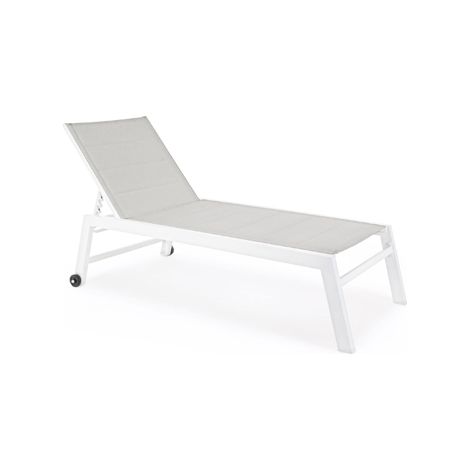 Bain de soleil de jardin inclinable avec roulettes Hilde YES - Blanc (1/6)