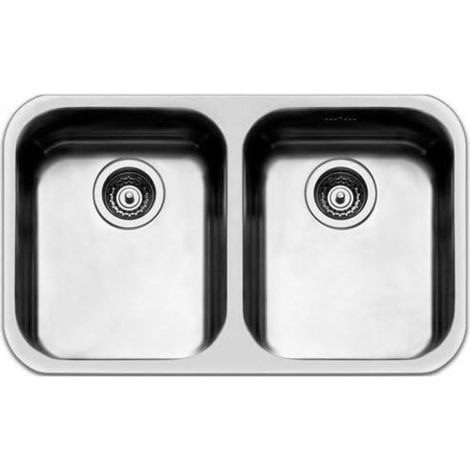Lavello Smeg UM3434 sottotop 76x45 cm 2 vasche inox