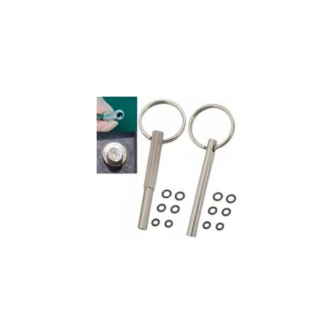 Lot de 2 clés à tête ovale pour Jura, clés à tête ovale avec porte-clés, pièces de clé à tête ovale et anneau porte-clés pour machines à café automatiques Jura/Krups Siziliana/AEG pour démonter le (1/5)