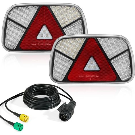 Kit Feu Remorque LED Avec Faisceau 13 Broches Câble 4m, Jeu de Feux Arriere Remorque 7 Fonction,Kit Éclairage Remorque Led 13 Broches 12V (1/5)