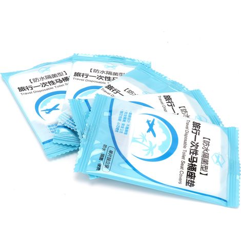 Lot de 50 protège-sièges de toilettes jetables, propres et hygiéniques, pour les toilettes publiques et les voyages. (1/5)