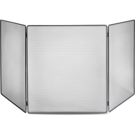 Le Marquier – Pare-feu cheminée acier peint 200x80 cm – 3 volets L200 (65-70-65 cm) – Spécial poêle – Gris foncé