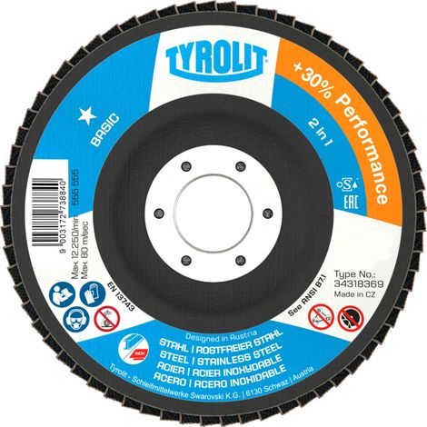 Konvexe Lamellenscheibe 125x22,23 GR.60 tyrolit basic 2in1 (1/5)