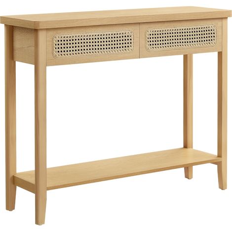 Table Console, avec 2 Tiroirs, Étagère Ouverte, Coins Arrondis (1/5)