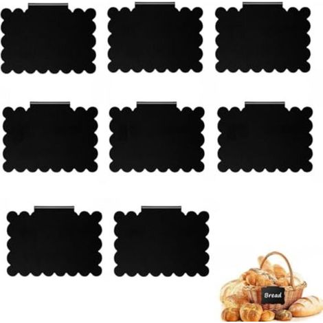 Clip-on Basket Labels, 8 Removable Plastic Label Holders, Price Tag Holders for Kitchen, Pantry, Store (Square) (1/5)