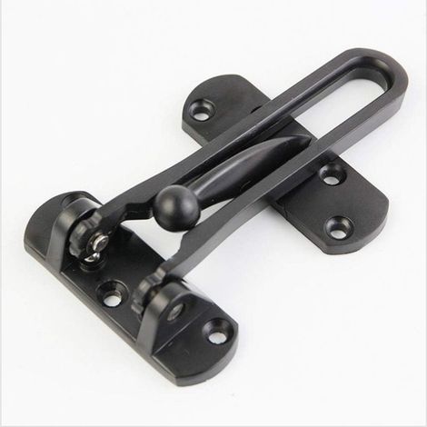 Verrou antivol pour porte, protection contre les effractions, pênes de verrouillage en alliage de zinc, dispositif de verrouillage (noir) (1/5)