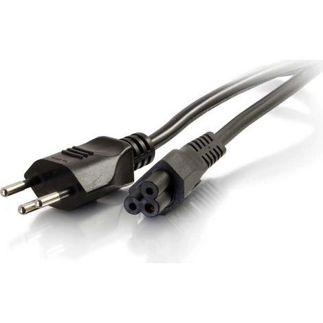 C2G 2m, SEV 1011 - C5 IEC - Cable (SEV 1011 - C5 IEC, 2 m, Male connector / Female connector, SEV 1011, C5 acoplador, 250 V, Negro)
