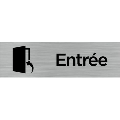 Pictogramme ENTREE (Q0074).- Plaque aluminium brossé - (1/5)