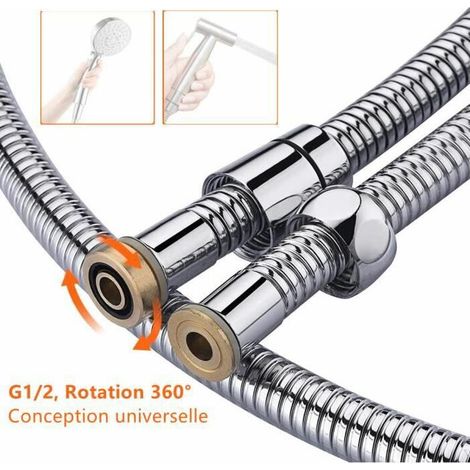 Tubo flessibile per doccia / flessibile per doccia - acciaio inox cromato - antitorsionePratico e pratico (1/3)