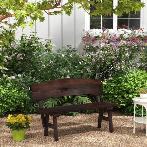 Panca da giardino resistente alle intemperie con schienale, portata fino a 325 kg. Panca da parco 120 x 51 x 78 cm