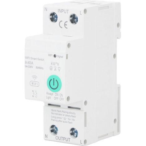 Disjoncteur DIN Rail 230V AC 2P 63A avec Protection de Fuite, Commutateur WiFi pour Maison Intelligente, Contrôle à Distance par Téléphone (1/5)