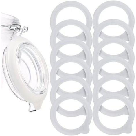 12 Pcs Joints De Bocaux En Silicone De Remplacement Joints En Silicone étanches à L'air Anneaux D'étanchéité Pour Couvercles De Bocaux Mason Bocaux à Bouche Large Régulière