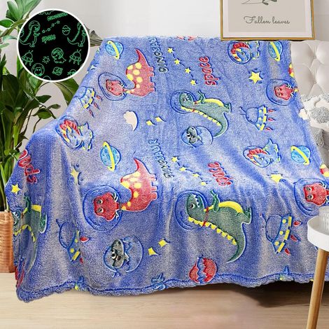 Couverture lumineuse dinosaure pour garçon - Couverture douce pour bébé et tout-petit 102 x 152 cm, joli cadeau d'anniversaire pour enfants (1/5)