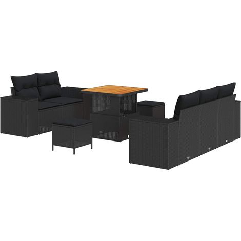 Maison Exclusive - Gartensofa-set mit Kissen mit Kissen 8 pcs Sch