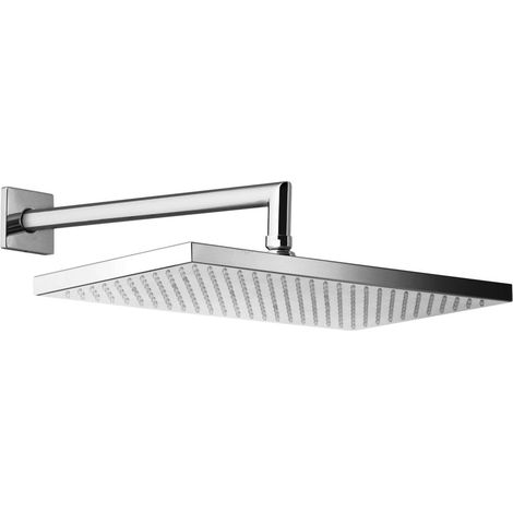 Soffione doccia 38x20 vehla sette completo di braccio cm 35 cromo