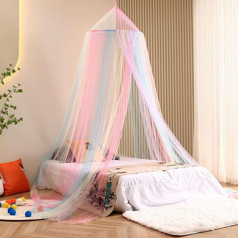 Couvre-lit Coloré, Moustiquaire Double et Simple avec Dome Anti-Moustiques pour le Camping, la Maison et le Jardin (1/5)