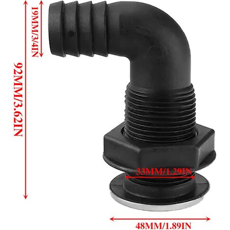 Nylon water outlet, plastic water outlet, 3/4 inch multi-specification outer diameter elbow water outlet, marine hardware accessories - 3/4 inch - (1/4)