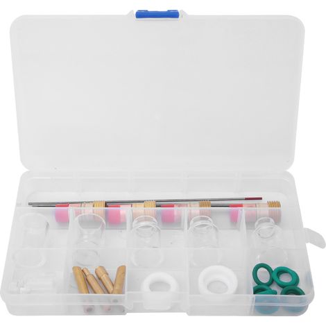 Kit de soudure TIG 30 pièces : verre de gaz, aiguille tungstène, coupelle Len pour torche WP17/18/26 (1/5)