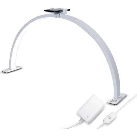 Lampe de table demi-lune : Lampe de table demi-lune avec support pour téléphone, idéale pour la manucure - Lampe artistique arquée - Prise US (1/5)