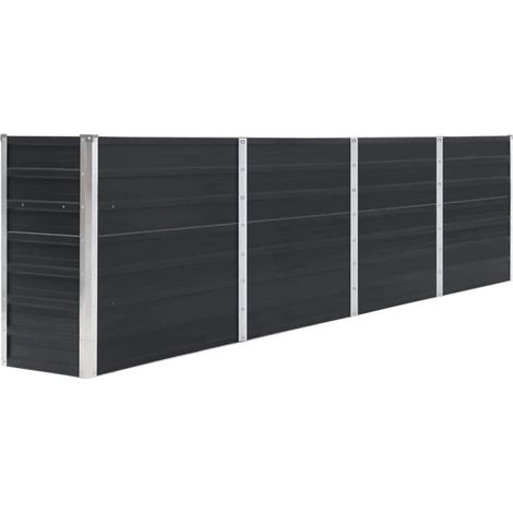 Raised Garden Bed 320x40x77 cm Galvanised Steel Anthracite vidaXL
