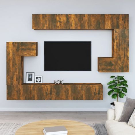 Furniture Limited - Mueble de pared para TV madera contrachapada (1/5)
