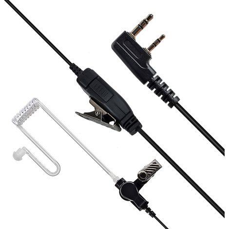 Kompatibel mit Walkie-Talkie-Zweikanal-Funk-Headset, flexiblem Luftschlauch-Headset mit PTT-Mikrofon. (1/4)