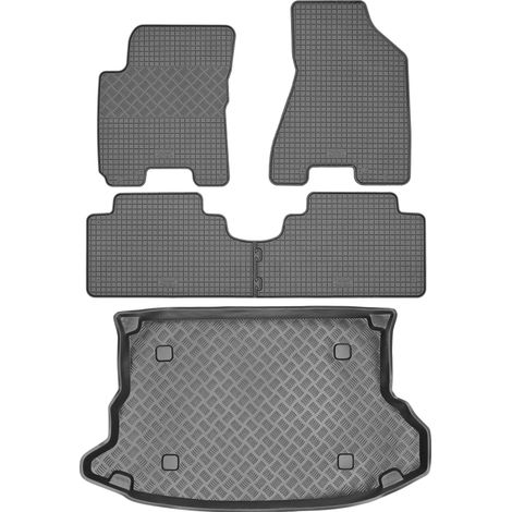 Hyundai Tucson I SUV de 2004-2010 SET - Alfombrillas de goma para coche + alfombrilla para maletero