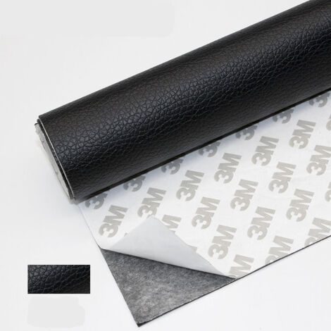 Lederkleberolle 50 x 120 cm, PU-Lederaufkleber, Lederflicken-Reparatur für Sofa, Autositz, Handtasche, Lederjacke (schwarz)