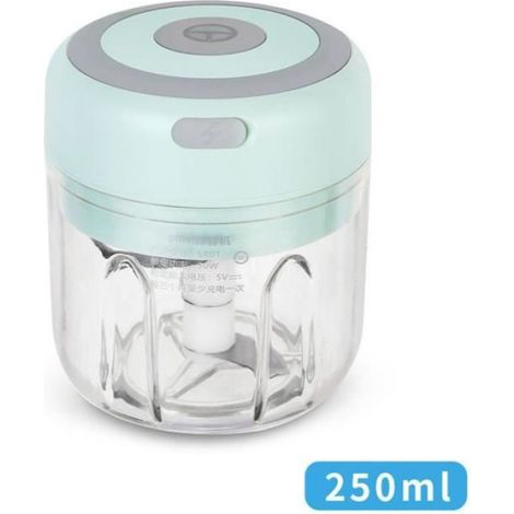 1 Mini hachoir électrique,Charge USB,lame acier inoxydable 304,bol sans BPA,cuisine ail légumes viande (1/3)
