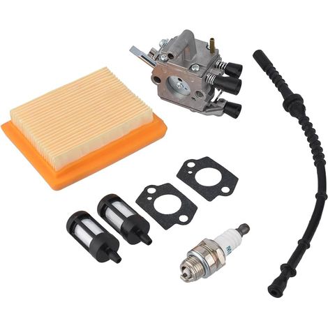Kit de carburateur avec joint, filtre à air, tuyau de carburant adapté pour Stihl FS350 FS300 FS250 FS120 FS200 R FS020 FS202 Débroussailleuse (1/4)