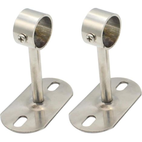 Support de tringle à rideau de douche à fixation plafond, lot de 2 en acier inoxydable (1/5)