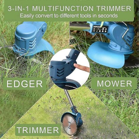 Tondeuse à gazon électrique pliable sans fil avec 2 batteries rechargeables outils de jardin WSLIHV (1/3)