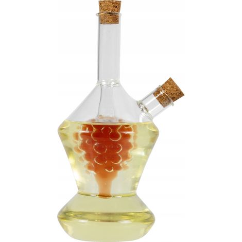 BOTELLA DECORATIVA CON FORMA DE UVA DE 250 ml, doble para aceite de oliva y vinagre, 2 en 1 para tintura de vino.