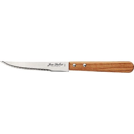 Couteau à steak Jean Dubost Tradition Olivier manche look bois d’olivier lame acier inoxydable dentée 21 cm