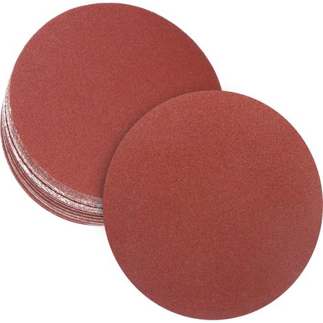 50 Pièces disques abrasifs, 150 mm papier de ponçage sans trou avec des granulométries mixtes 60/100/150/320/600, pour ponceuses excentriques, métal bois panneau (1/5)