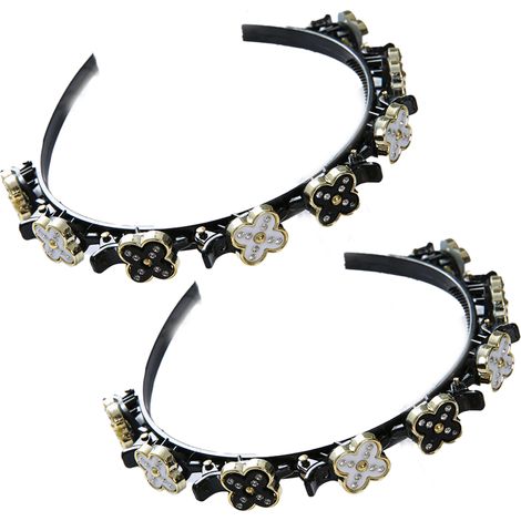 Diadema con doble fleco, diamantes de imitación, pinzas de cocodrilo, resina ABS, fiesta de bodas (1/5)