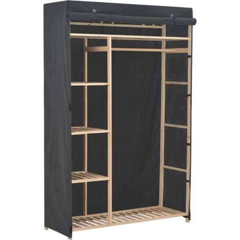Armoire de rangement Garde-robe Armoire de chambre Gris 110 x 40 x 170 cm Tissu 77126 (1/5)