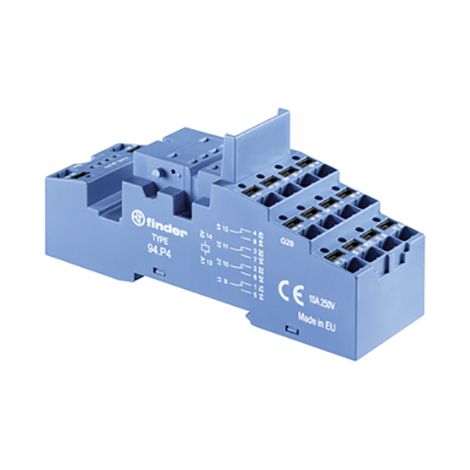 Support relais Finder série 94, Rail DIN, 250V c.a., pour Relais 55.32, relais 55.34 ( Prix pour 1 )