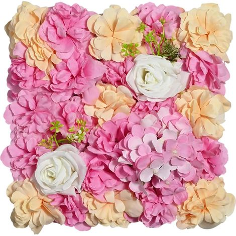 Panneau mural de roses artificielles, décor floral 3D carré à faire soi-même pour mariage, enterrement de vie de jeune fille, baby shower, accessoire photo (1/5)