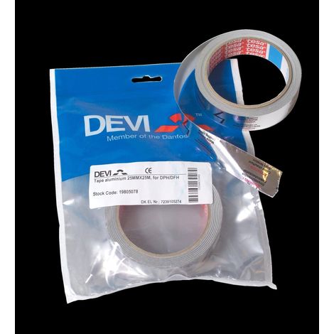 Danfoss Cinta adhesiva de aluminio 38 mm x 25 m plata (1/2)