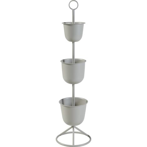 Portavasi da esterno 110 x 28 cm 3 vasi beige 030010315