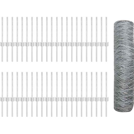 Maison Exclusive - Outdoor sechseckiger Zaun mit Pfosten 100 x 0, (1/5)
