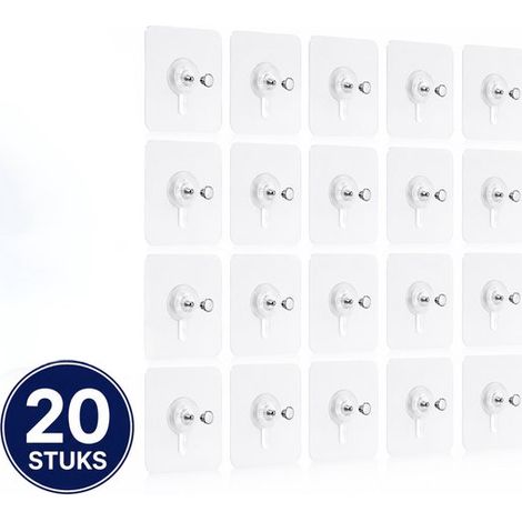 Clous adhésifs - Lot de 20 - Clous à coller - Système de suspension sans percer - Vis adhésives (1/5)