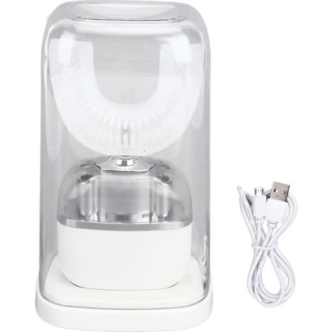 Brosse à dents électrique ultrasonique en forme de U pour adultes, tête souple à vibrations haute fréquence, idéale pour les voyages