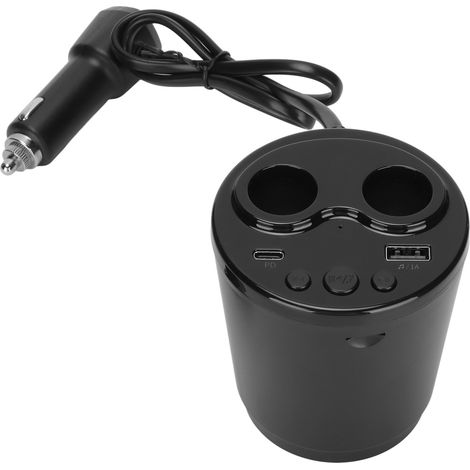Chargeur Voiture USB Double Port Bluetooth FM Transmetteur Appel Mains Libres 12-24V Universel pour Véhicule Sans Télécommande (1/5)
