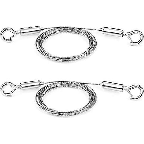 Ensemble de câbles de suspension pour monture de lunettes réglable (2 pièces, câble en acier inoxydable robuste de 2 m x 1,5 mm) (1/5)