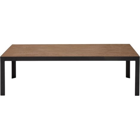 Table basse en Plateau en enduit effet béton et piètement métal noir ORELIA