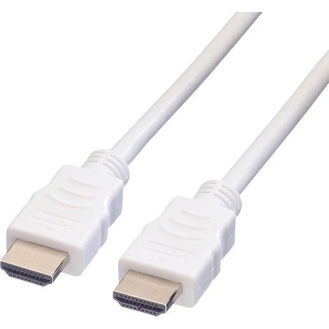 Câble de raccordement Value HDMI Fiche mâle HDMI-A 5.00 m blanc 11.99.5705 4K UHD, blindé Câble HDMI