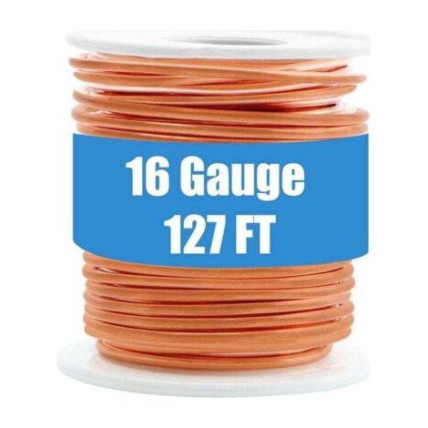 NALOOKAMIC  de Cuivre, Cuivre Nu Pur Doux à 99,9 % pour le Jardinage, L'éLectroculture, Calibre 16/1,3 mm DiamèTre, 127 Pieds, 1 Livre (1/3)